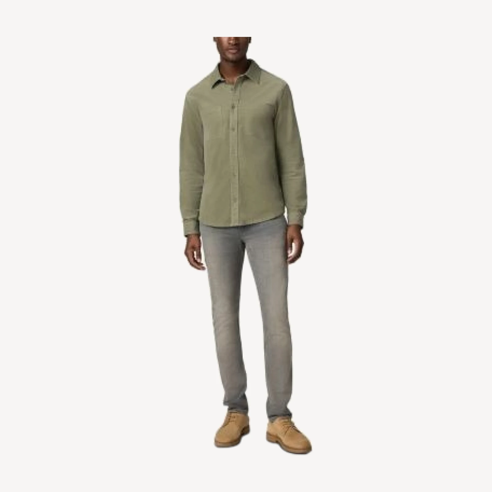 Paige Carmody Cotton Blend Micro Cord Pocket Shirt