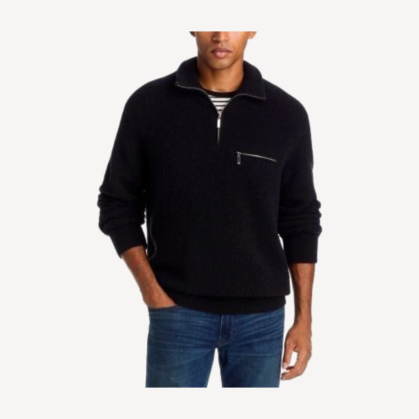 Paige Donover Wool Blend Quarter Zip Sweater