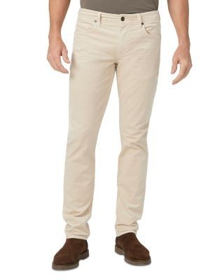Paige Lennox Slim Fit Cotton Blend 32 Pants in Ivory Cream Cord