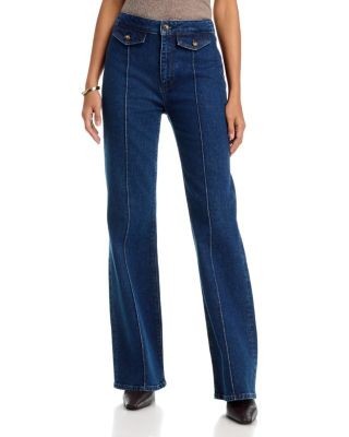 Paige Sofia Pintuck High Rise Flare Jeans in Grazie