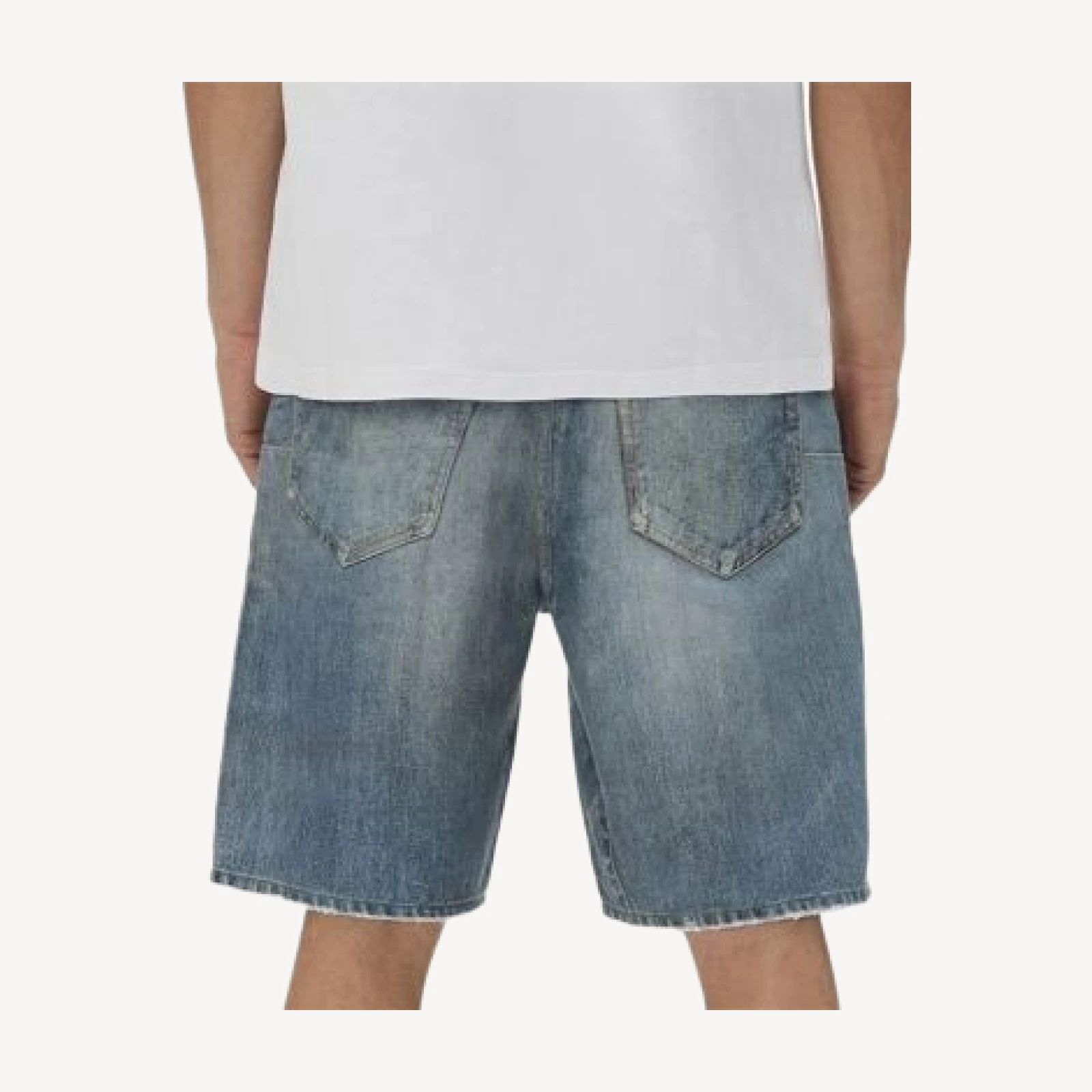Purple Brand Cyanine Jewel Jean Shorts in Light Indigo