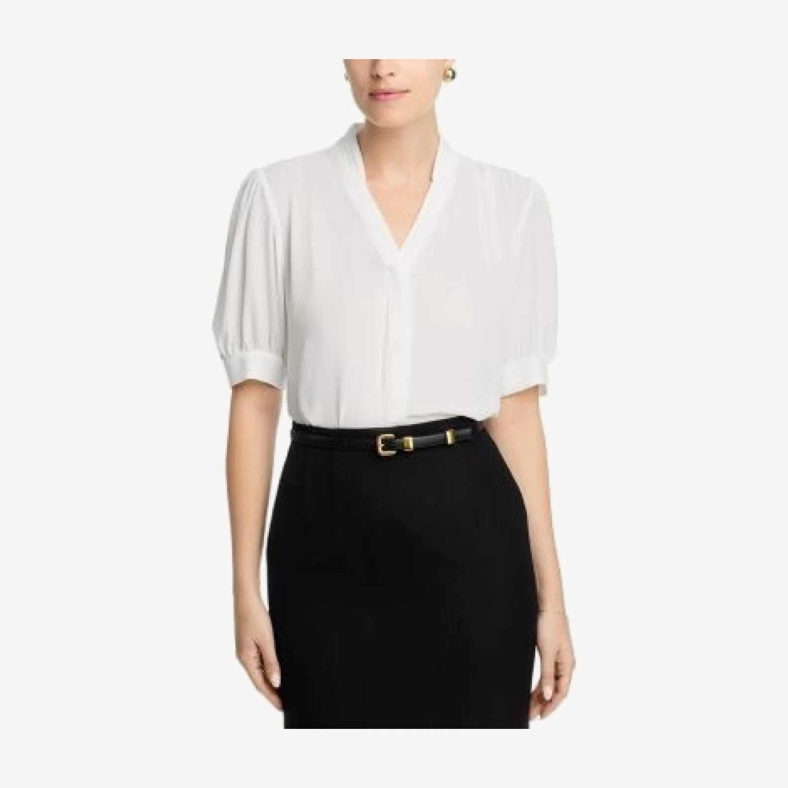T Tahari Short Sleeve V-Neck Top