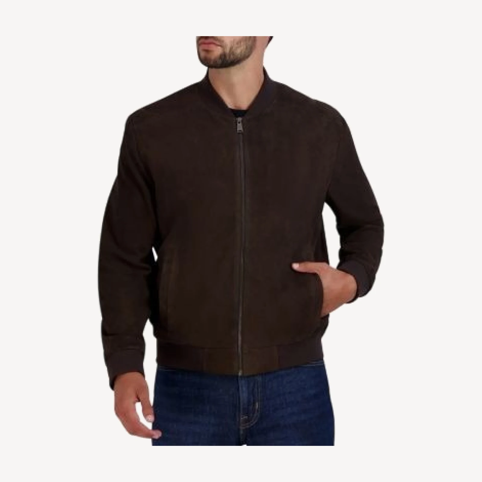 Cole Haan Suede Bomber Jacket