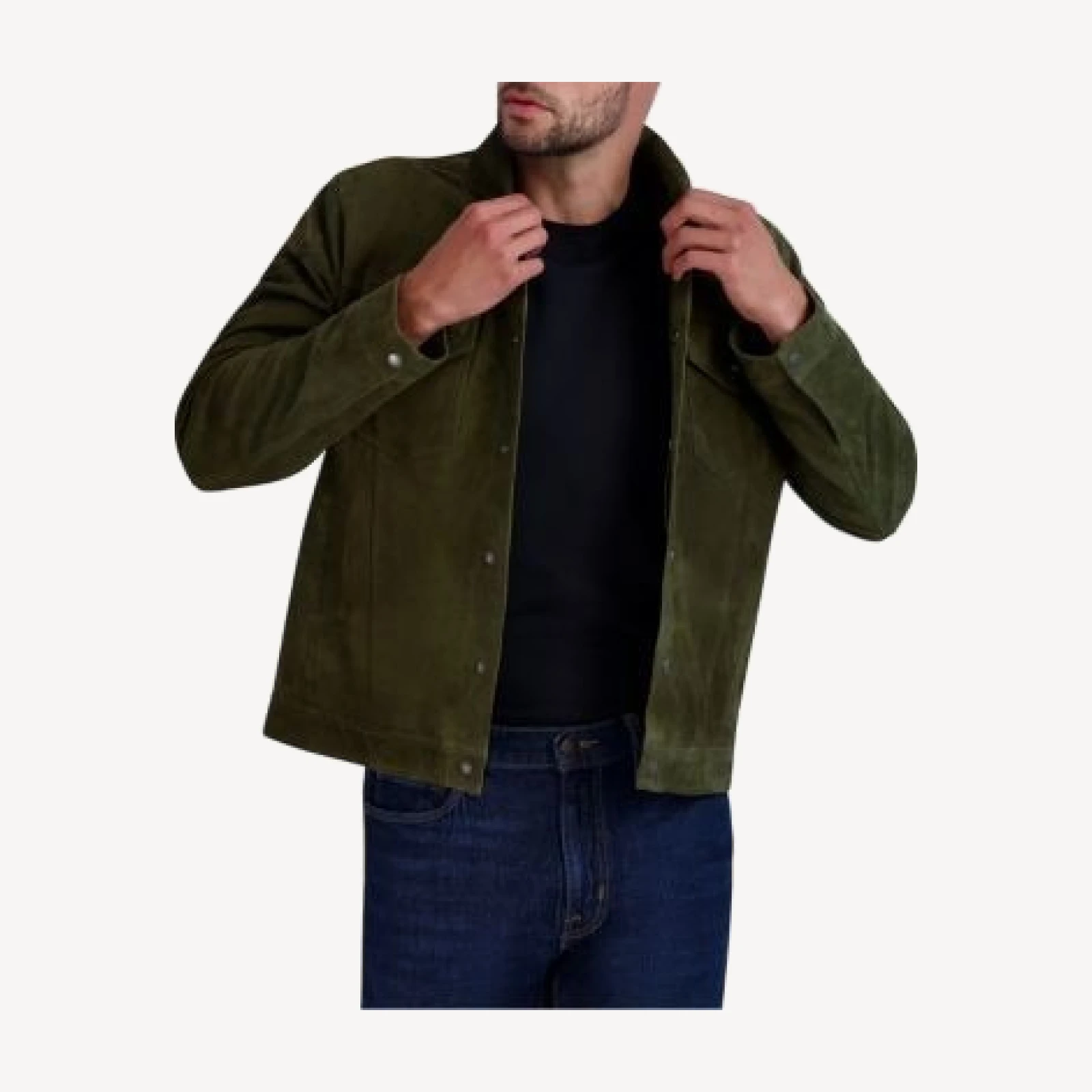 Cole Haan Suede Trucker Jacket