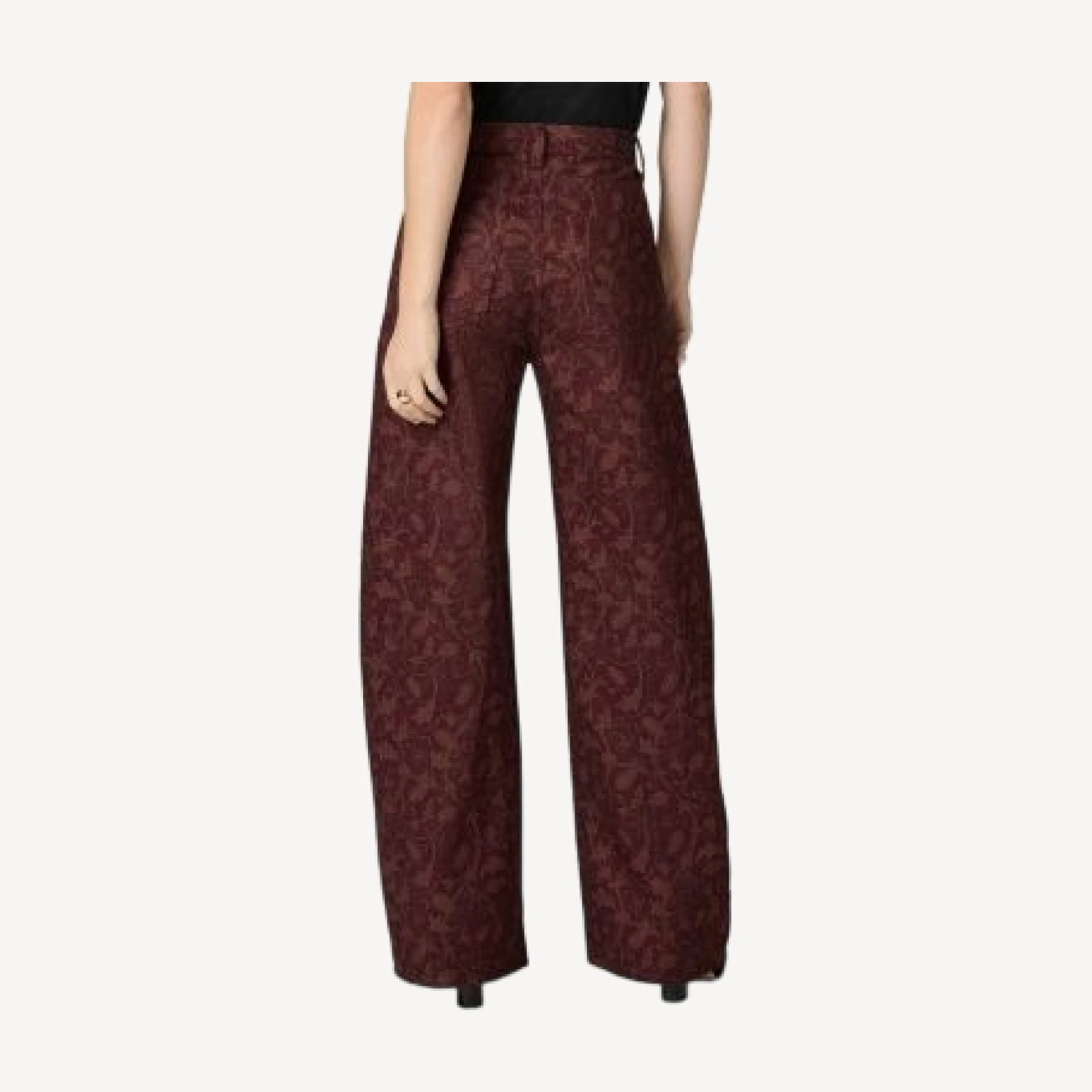 Paige Arellia High Rise Wide Leg Jeans in Etched Tulip Garnet Multi