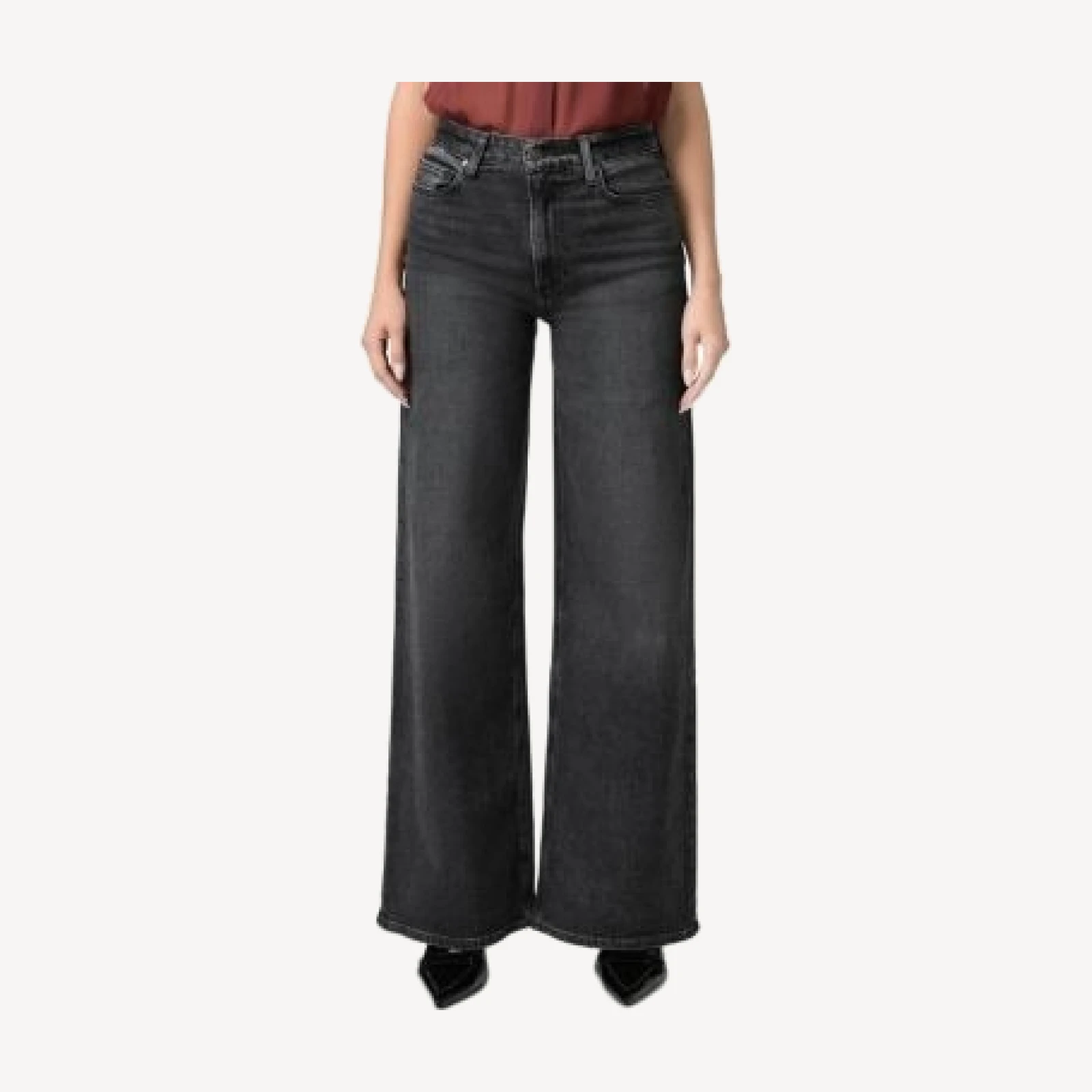 Paige Frances High Rise Wide Leg Jeans in Mezzanote