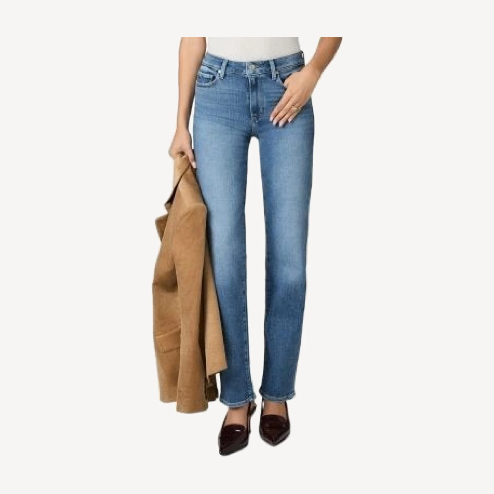 Paige Mason High Rise Straight Jeans in Antica