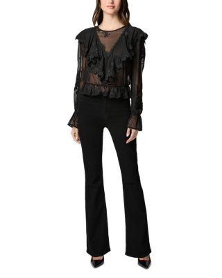 Paige High Rise Laurel Canyon Jeans in Black Shadow