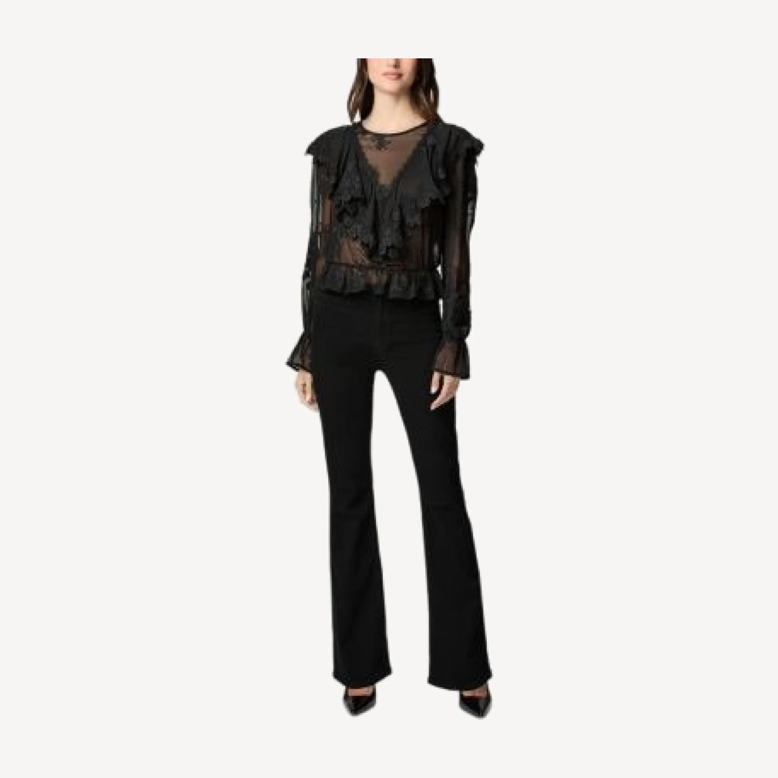 Paige High Rise Laurel Canyon Jeans in Black Shadow