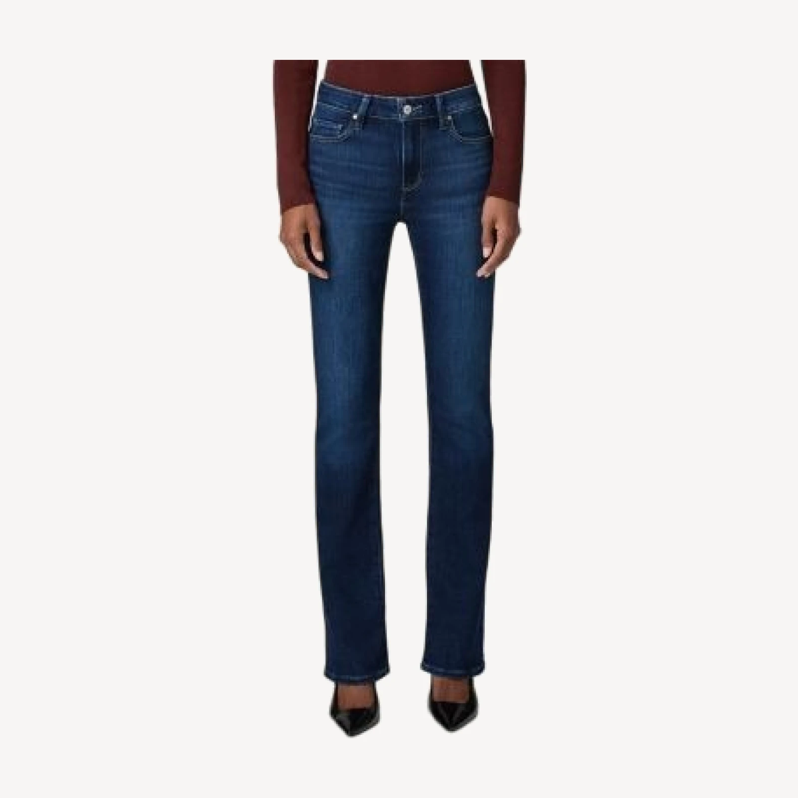 Paige Manhattan High Rise Bootcut Jeans in Straight A