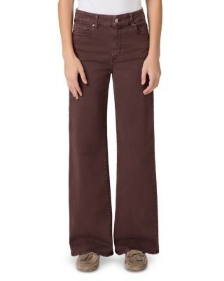 Paige Anessa Cotton Stretch Wide Leg Jeans in Vintage Wild Mulberry