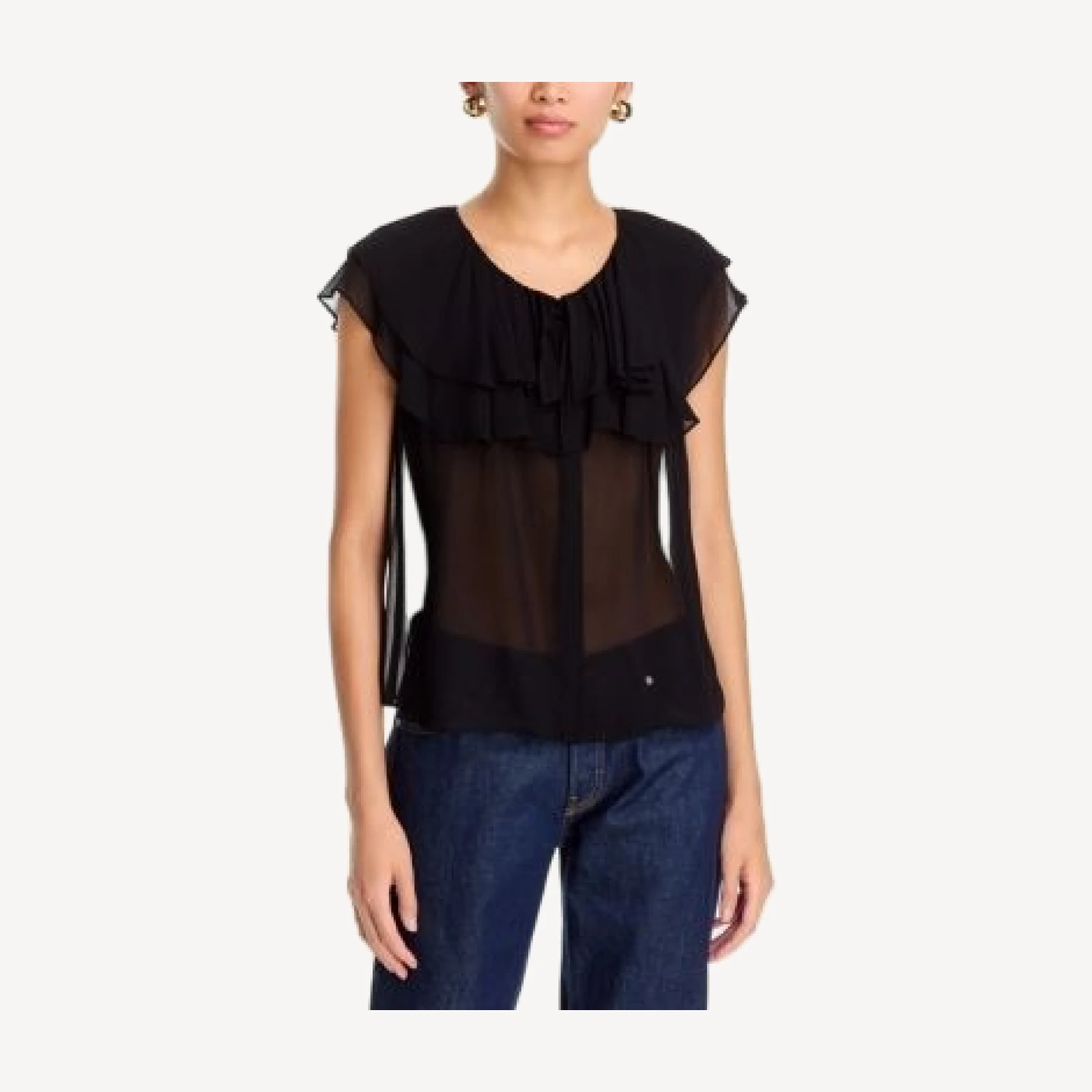 Paige Lucia Sheer Ruffled Blouse