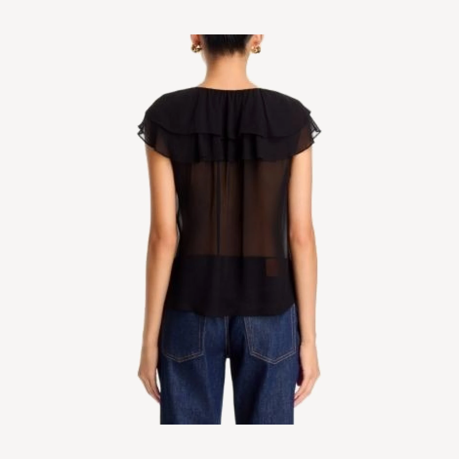 Paige Lucia Sheer Ruffled Blouse
