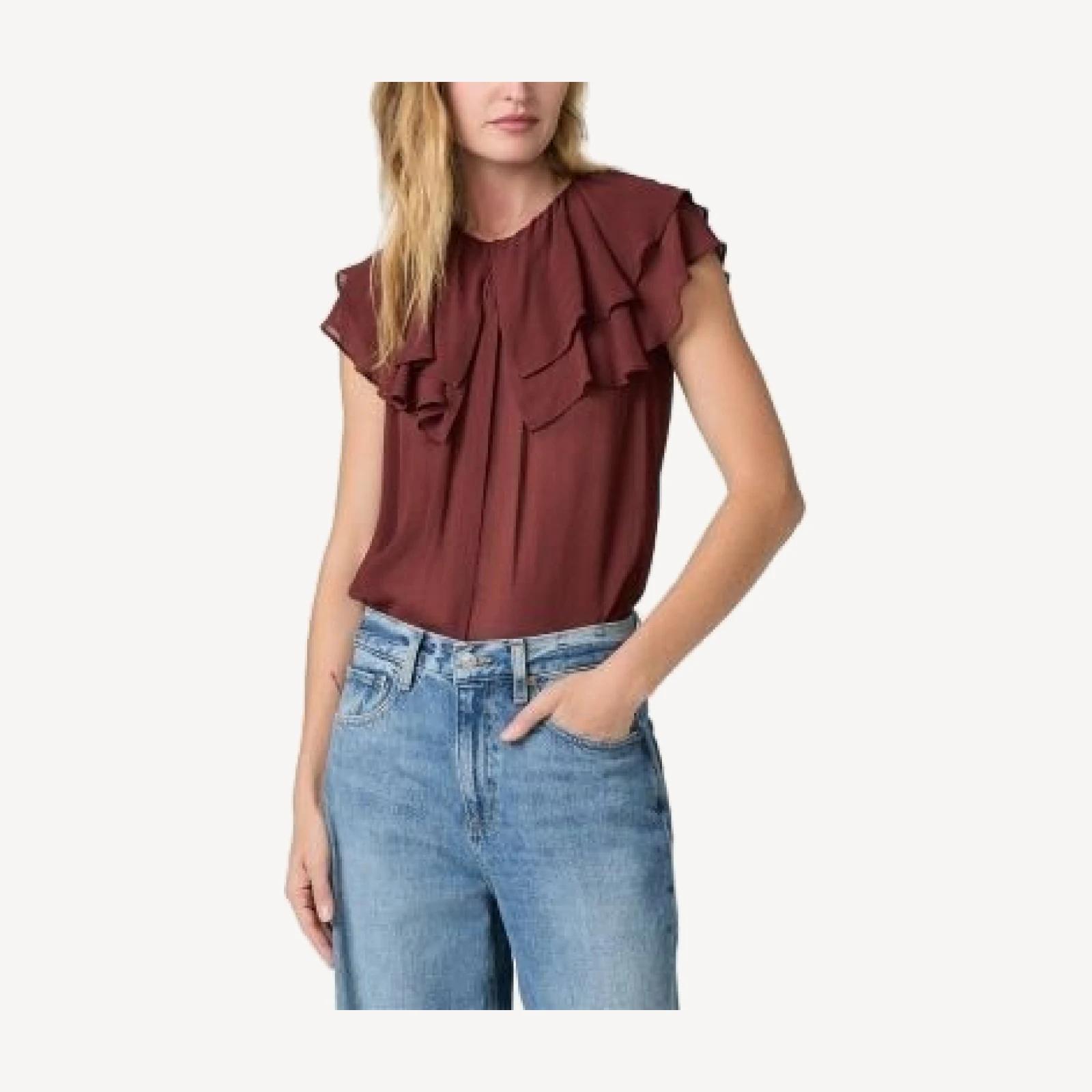 Paige Lucia Ruffled Georgette Blouse