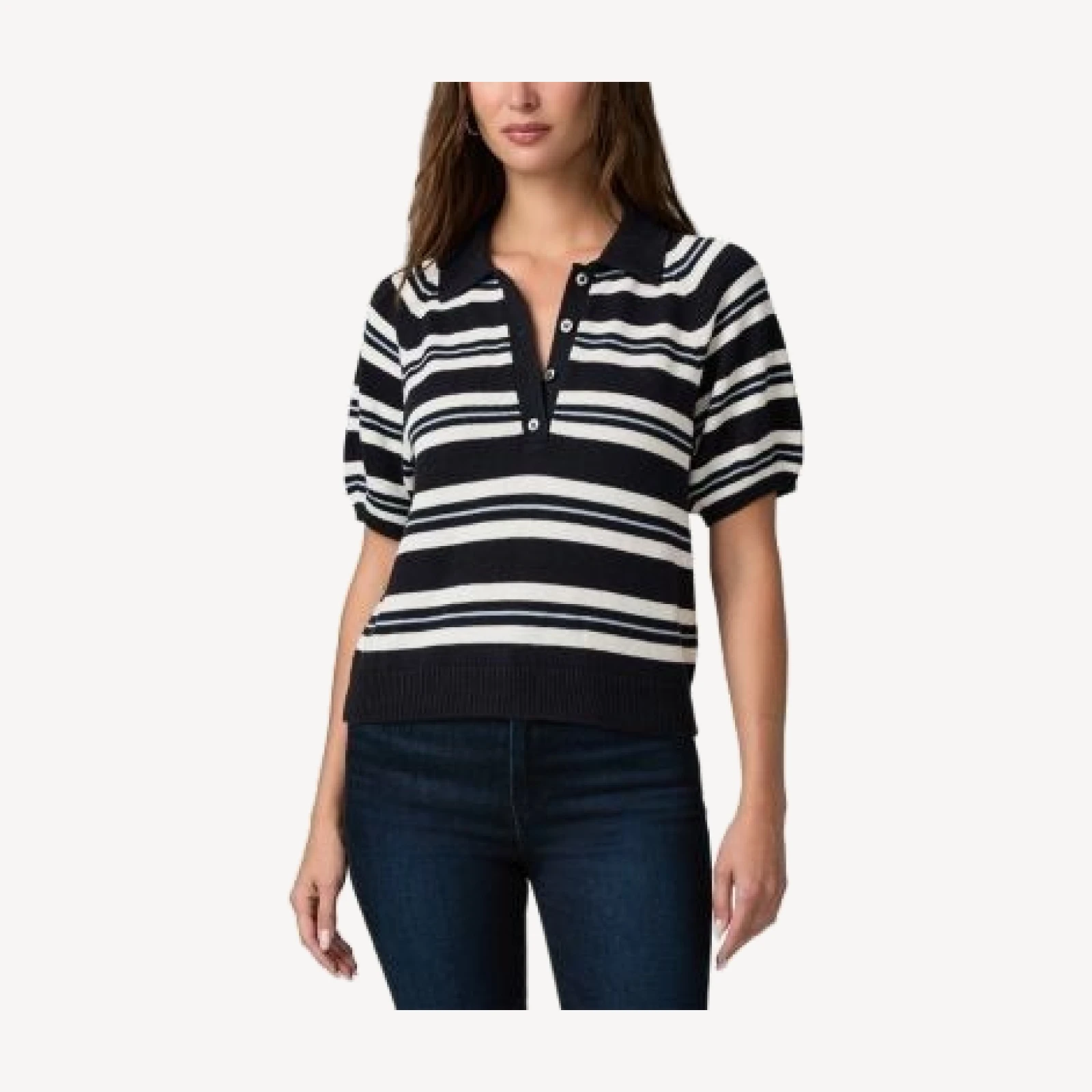 Paige Birch Cotton Blend Polo Top