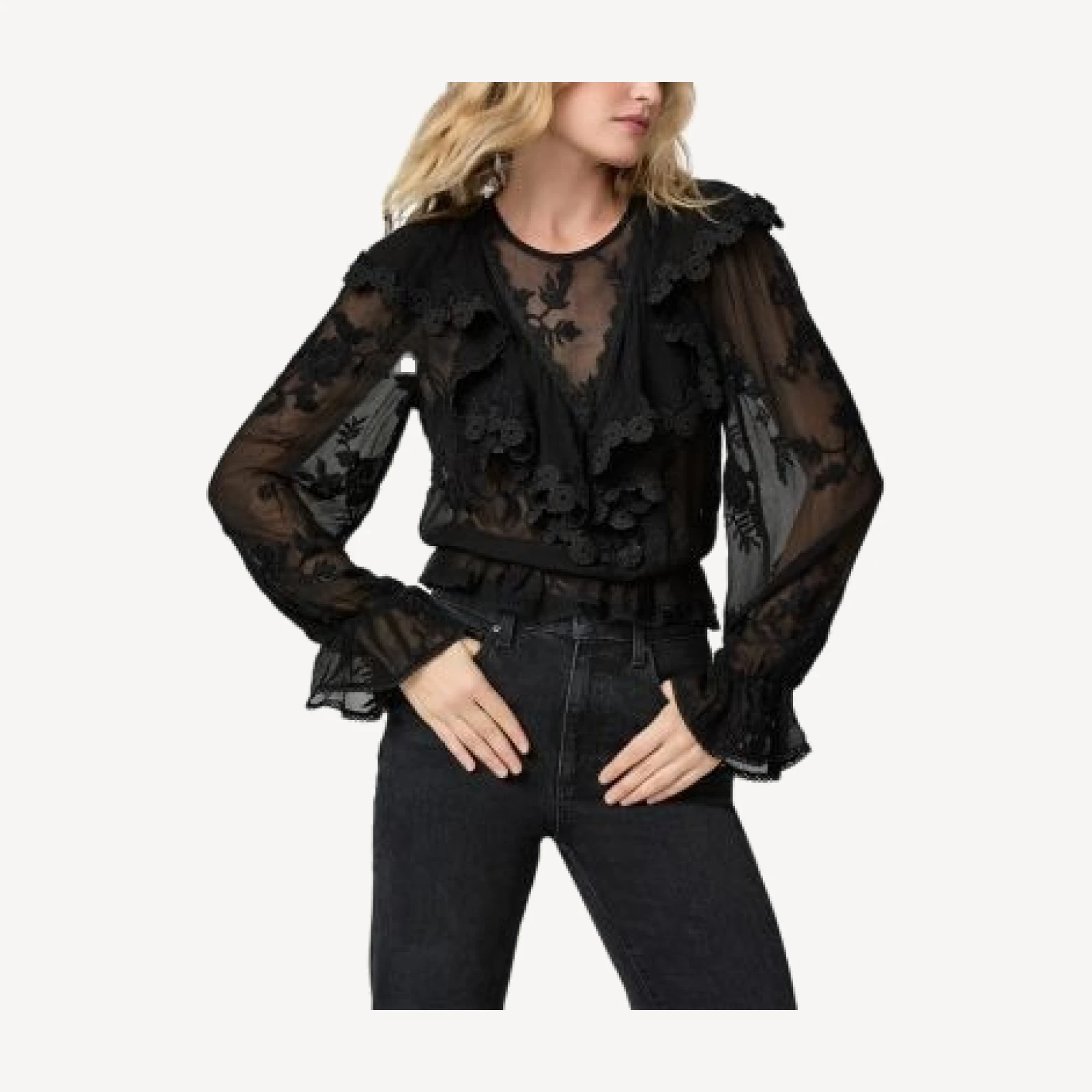 Paige Akari Embroidered Silk Blouse