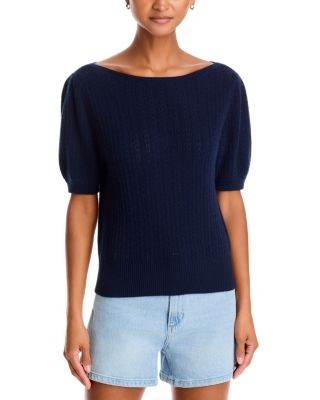 Paige Jules Cashmere Pointelle Cable Knit Sweater