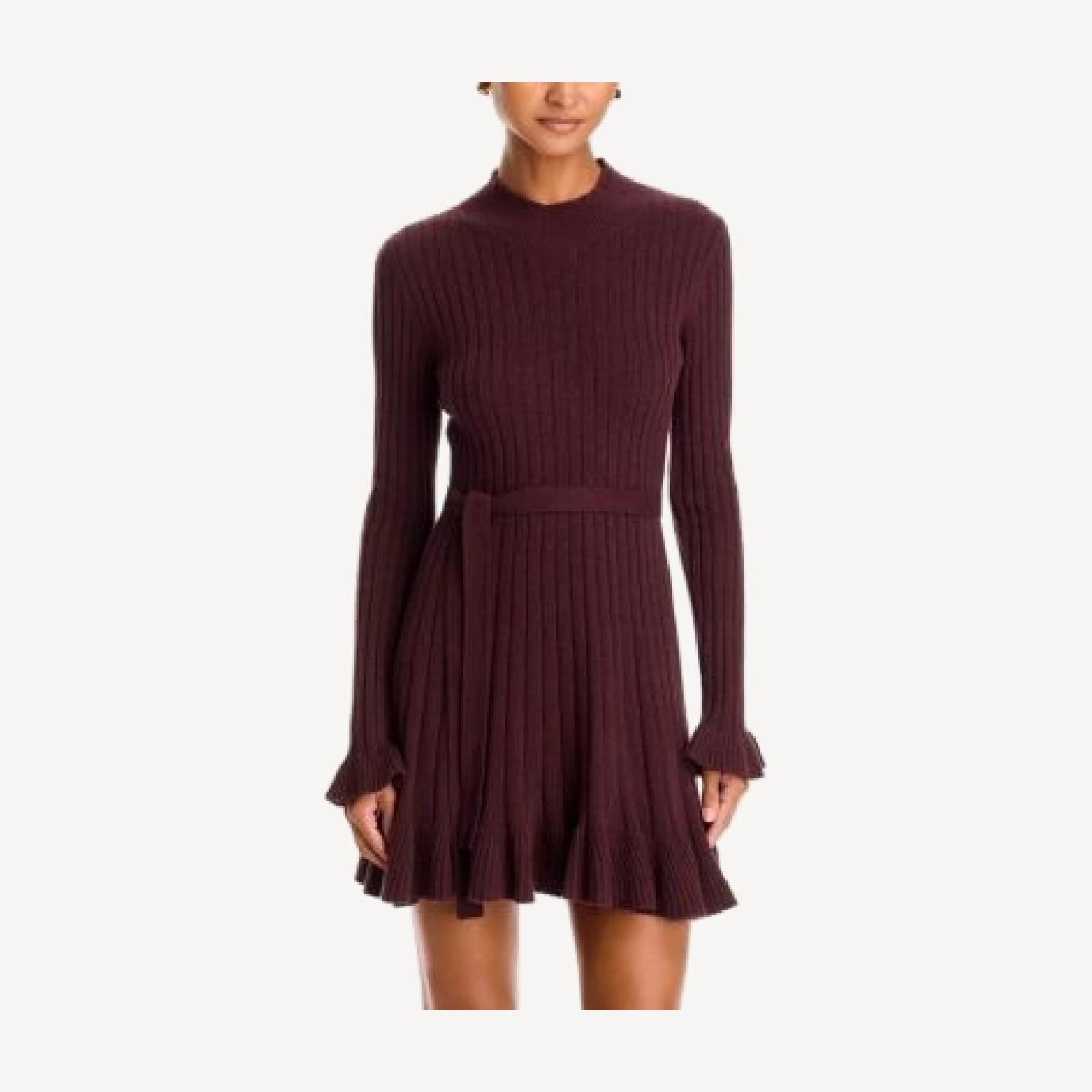 Paige Sandria Ribbed Mock Neck Dress