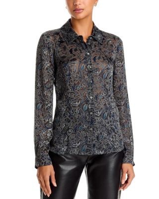 Paige Desano Printed Satin Shirt