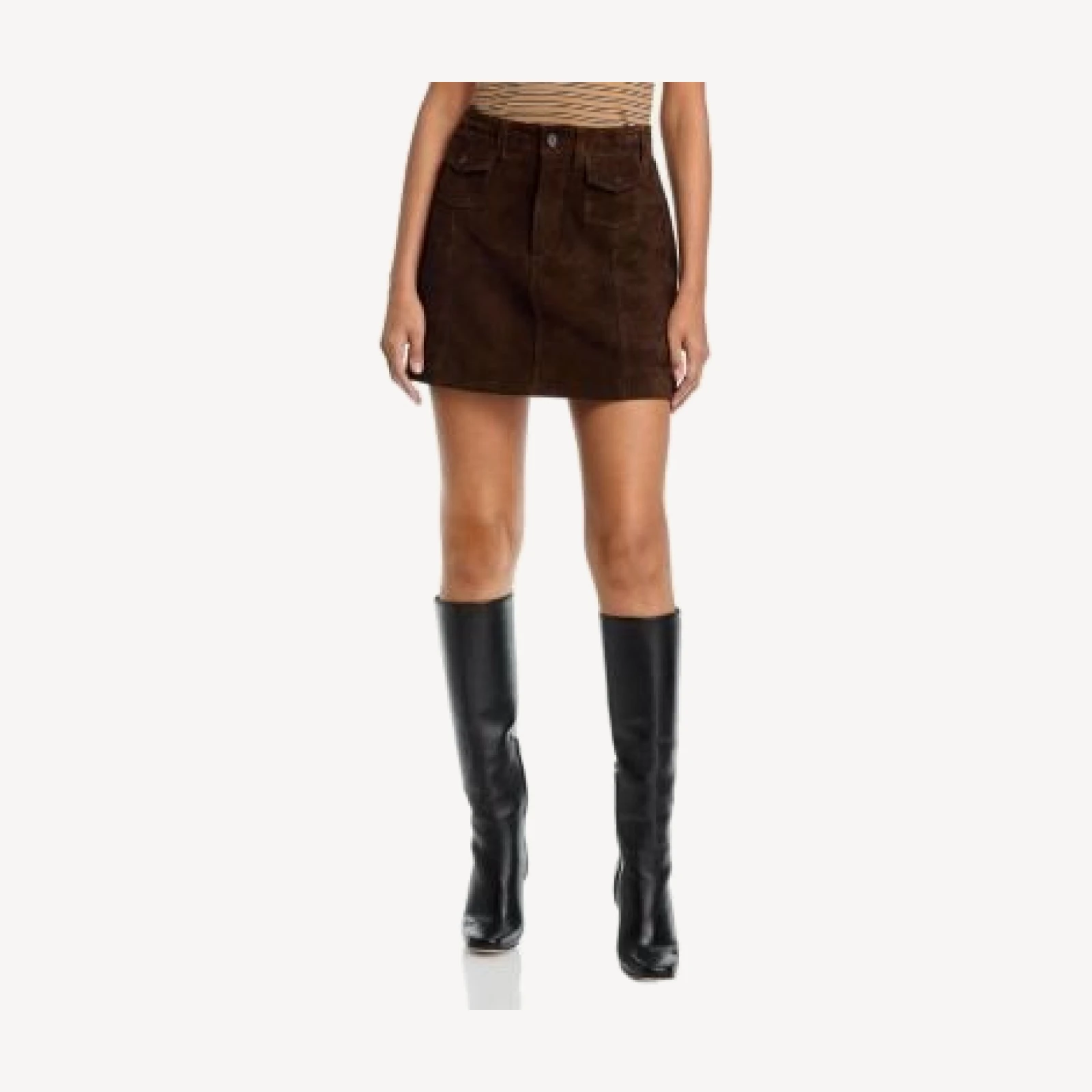 Paige Janelle Suede Mini Skirt
