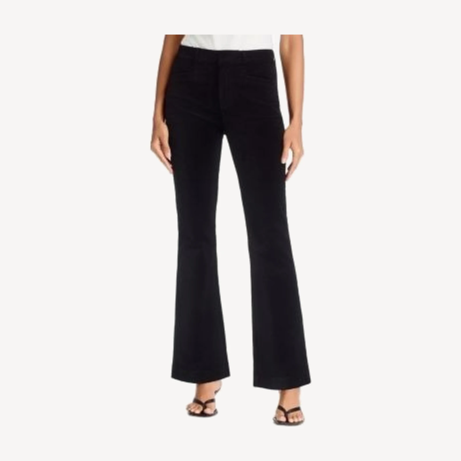 Paige Laurel Canyon Velvet High Rise Bootcut Jeans in Black Overdye