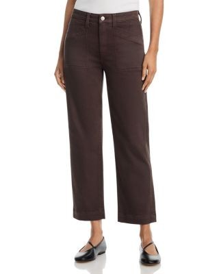 Paige Quincy High Rise Ankle Straight Jeans in Rich Chocolate
