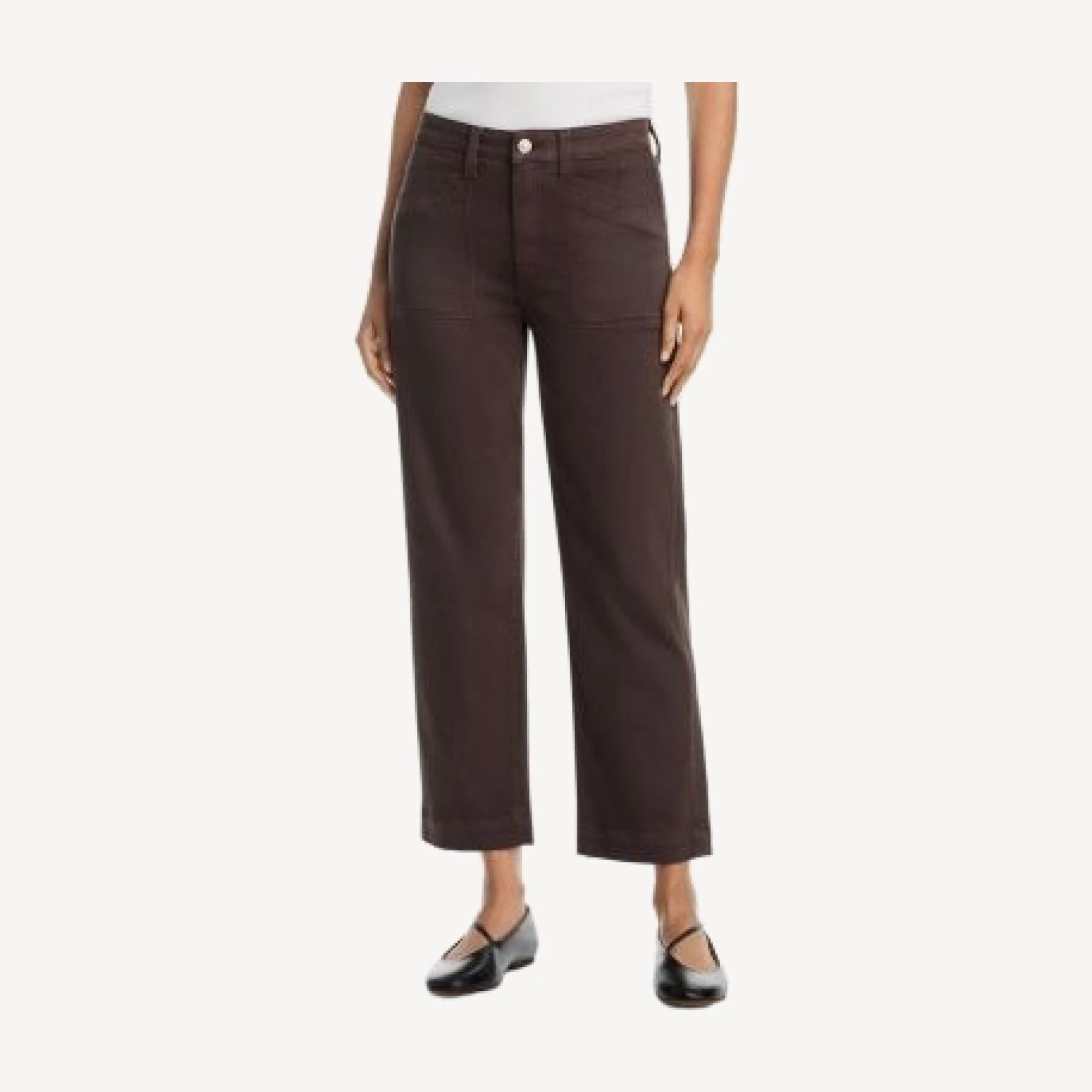 Paige Quincy High Rise Ankle Straight Jeans in Rich Chocolate