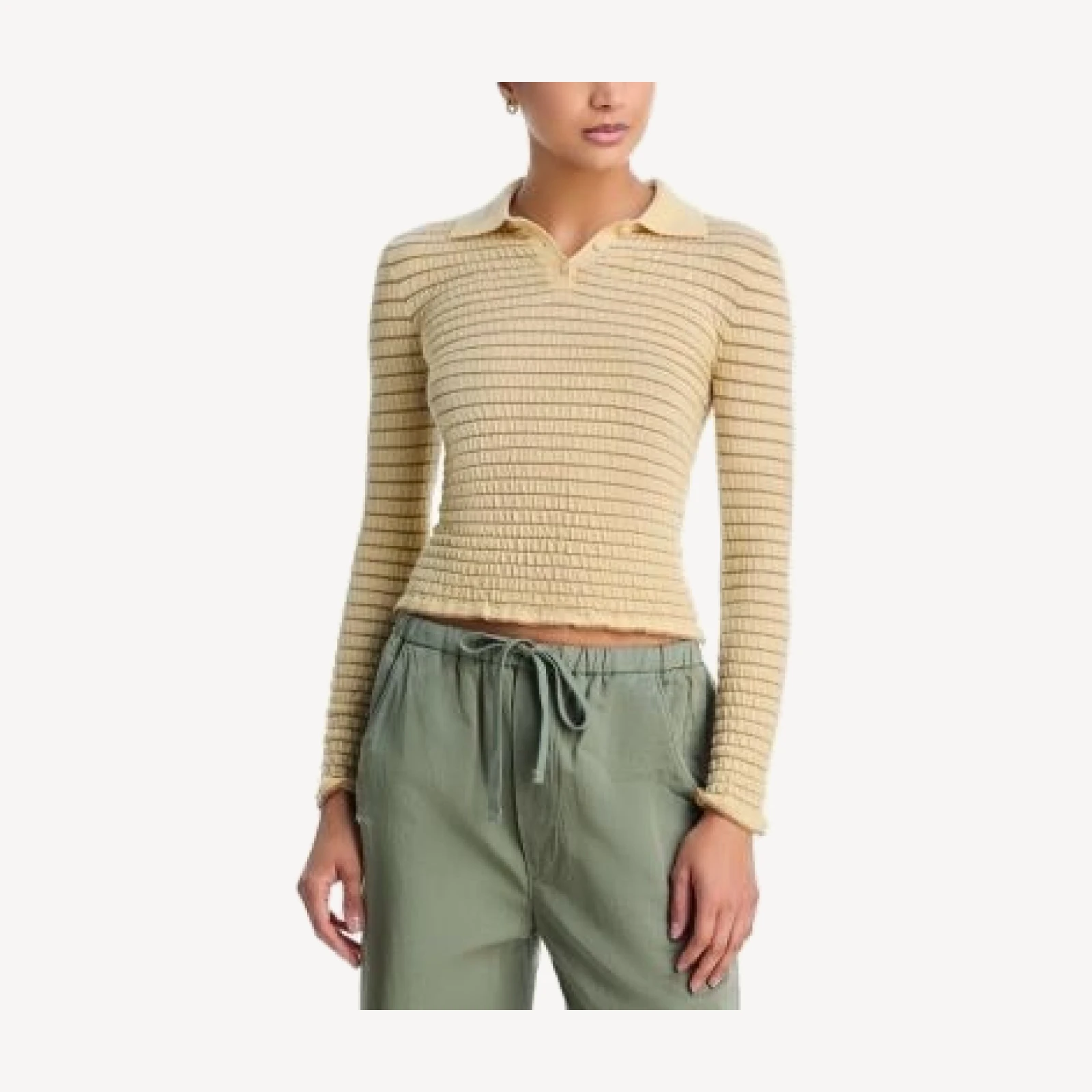Guest in Residence Smocked Cashmere Polo Shirt