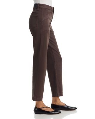 Paige Quincy High Rise Ankle Straight Jeans in Rich Chocolate
