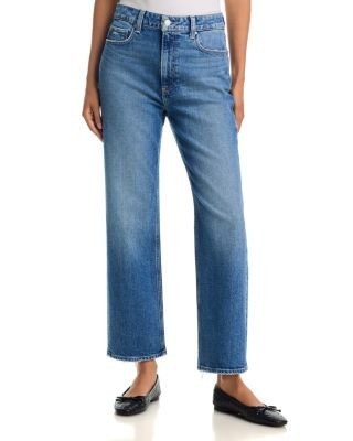 Paige Stevie High Rise Straight Leg Ankle Jeans in Frittata