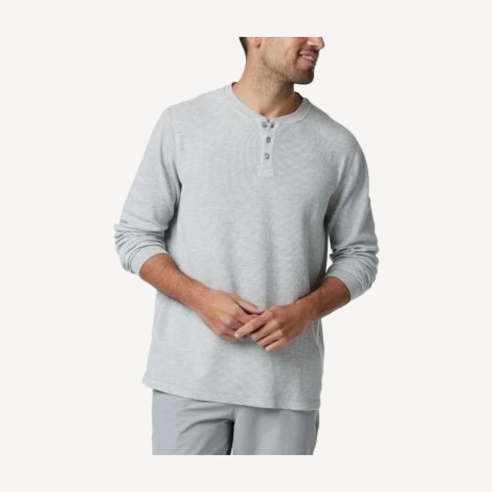 Vuori Waffle Cotton Blend Henley Shirt