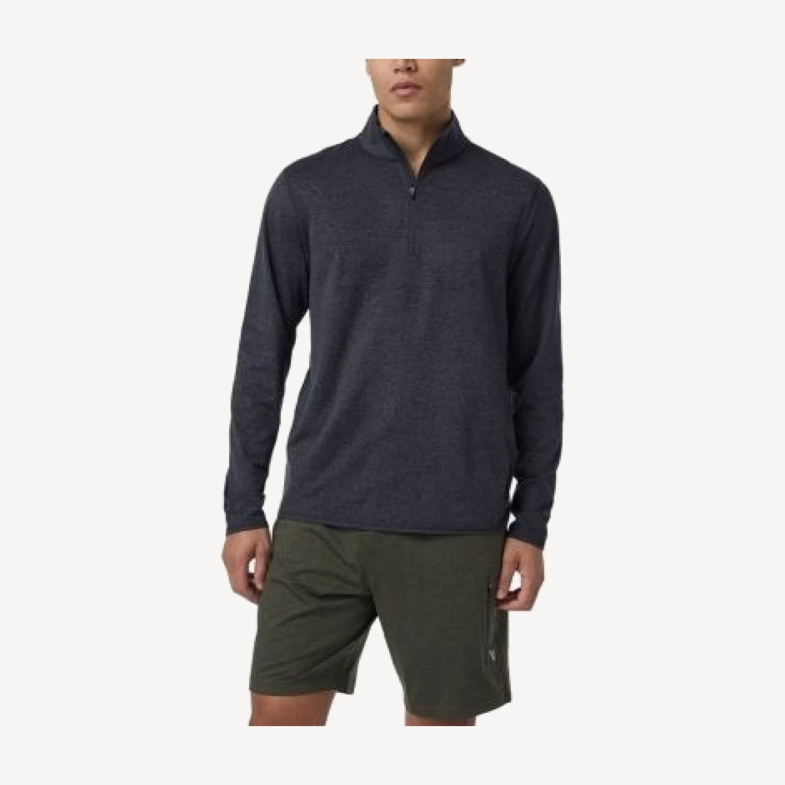 Vuori Ponto Half Zip Sweatshirt in Light Heather Grey
