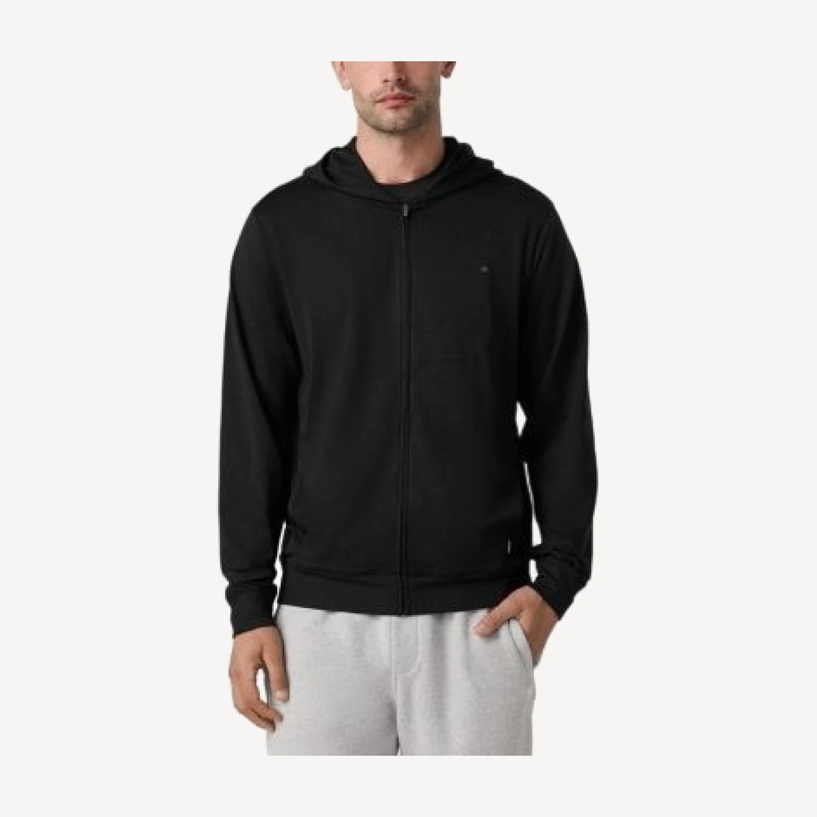 Vuori Ponto Full Zip Hoodie in Truffle Heather