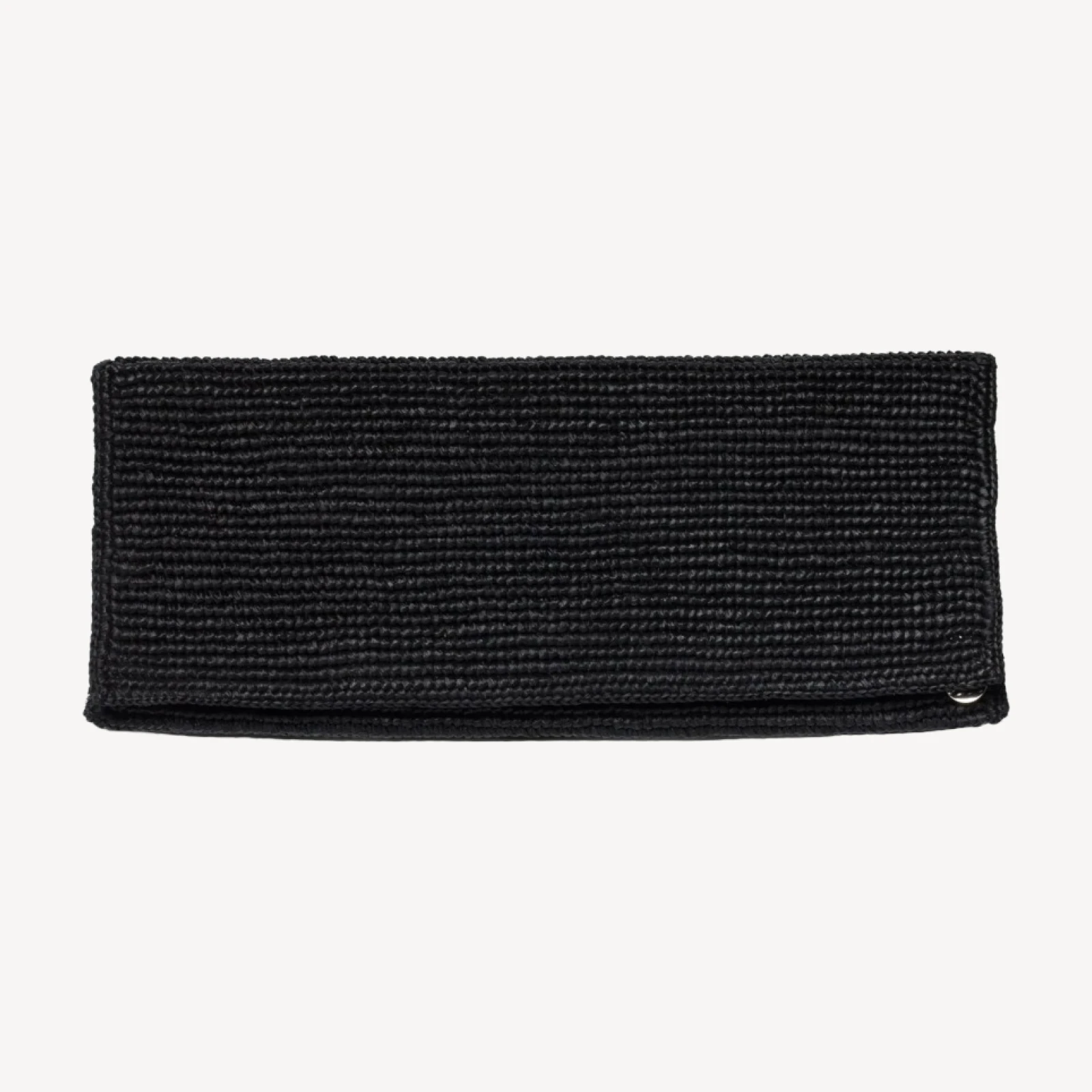 MURIEL CLUTCH -- BLACK RAFFIA