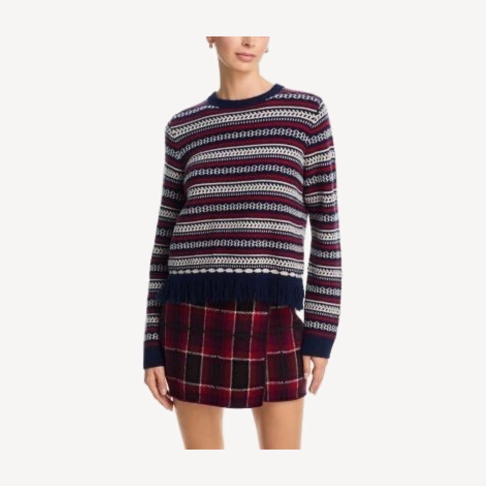Guest in Residence Wool Cashmere Western Stripe Crew Sweater