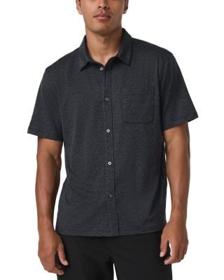 Vuori Short Sleeve Ponto Button Down in Azure Heather