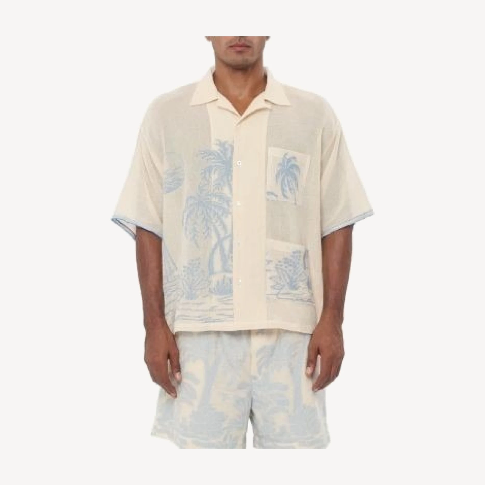 Baziszt Chand Palm Woven Graphic Shirt