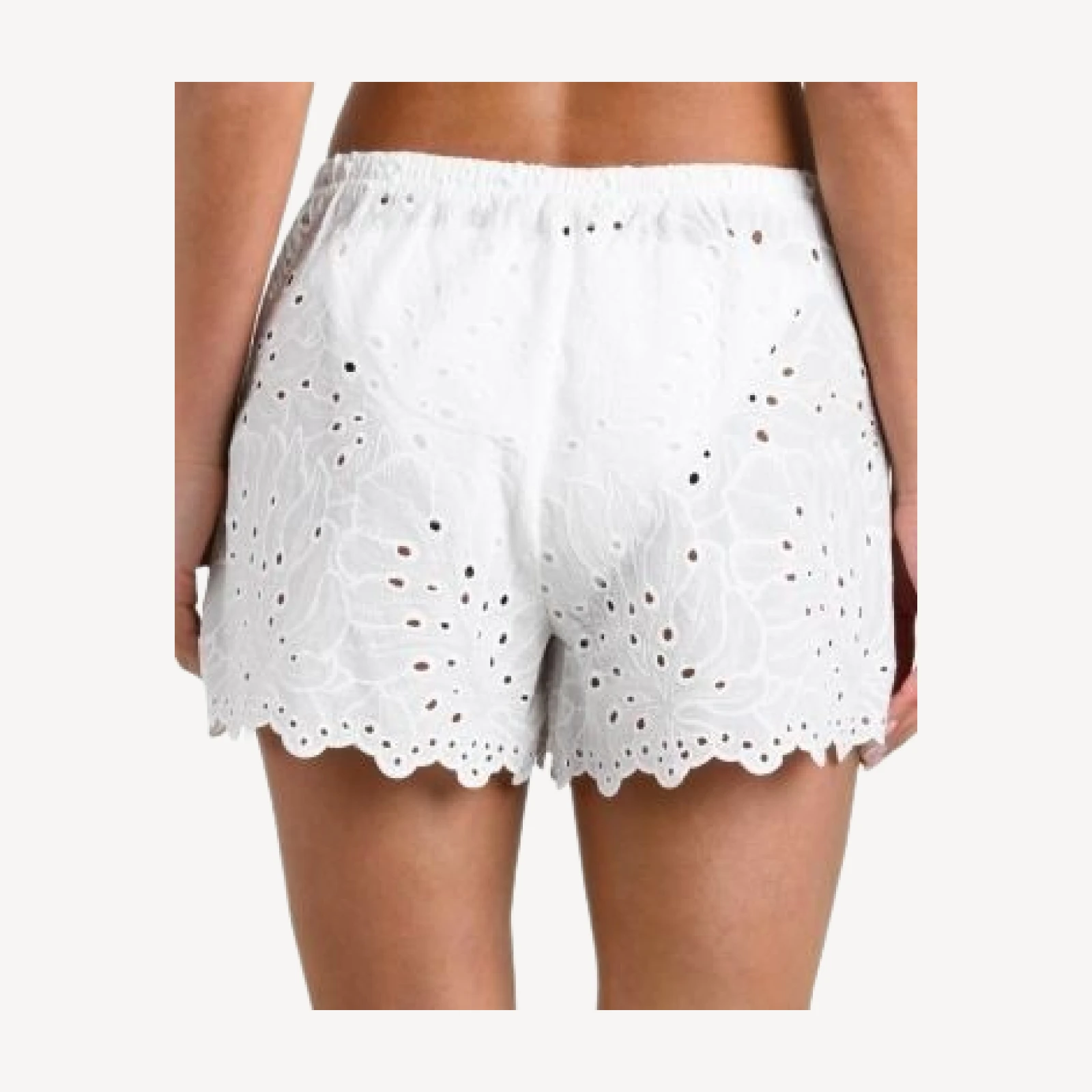 L'Agence Enyo Monstera Eyelet Cover-Up Shorts