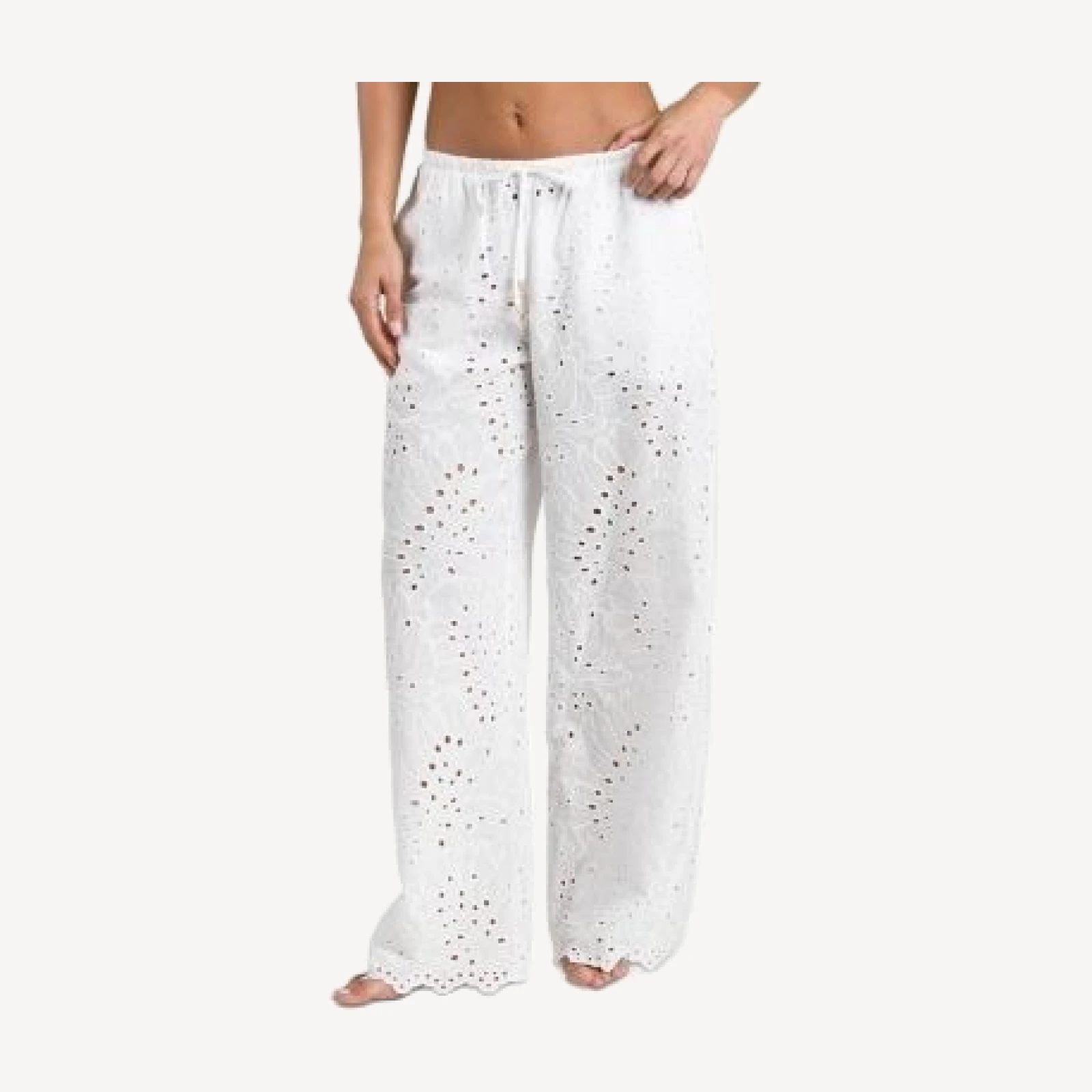 L'Agence Geraldine Monstera Eyelet Cover-Up Pants