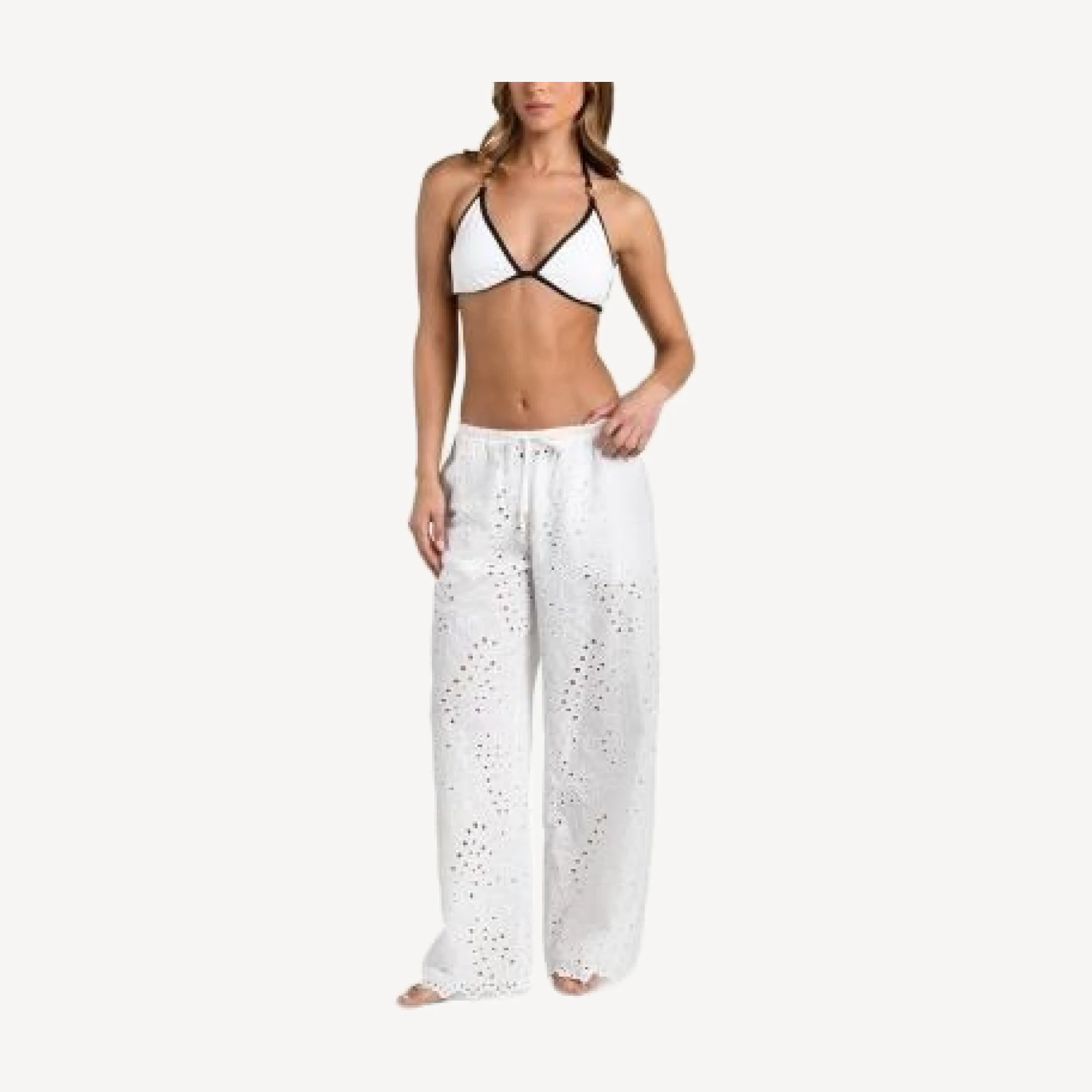L'Agence Geraldine Monstera Eyelet Cover-Up Pants