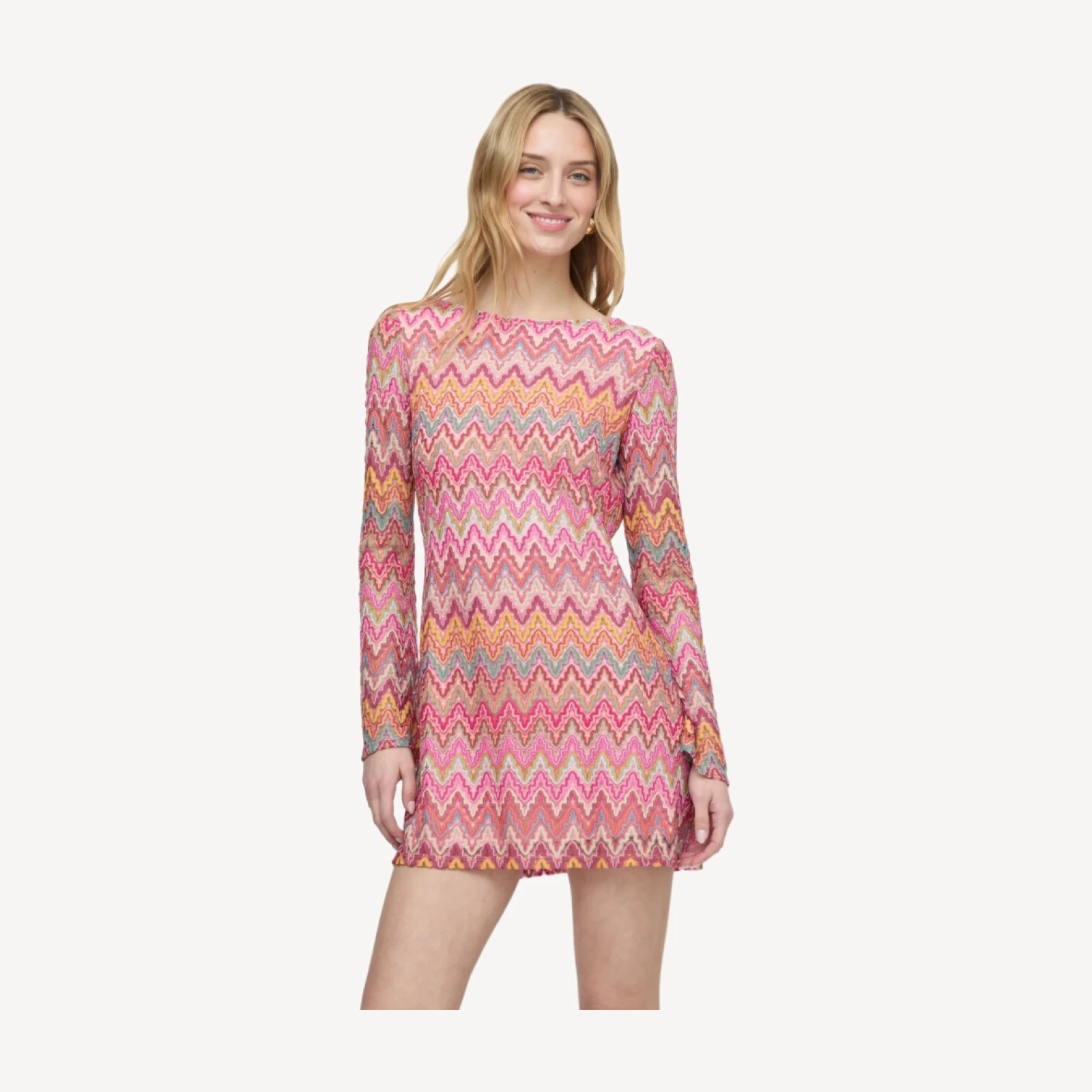 The Nathalie Dress - Pink Sheer Shimmer Knit