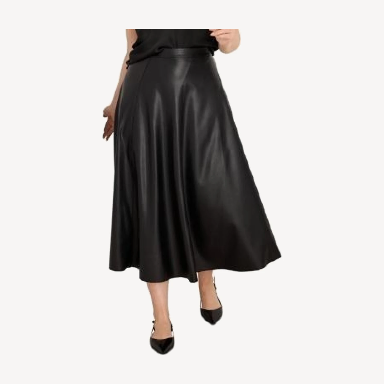 Nic+Zoe Plus Faux Leather Seamed Midi Skirt