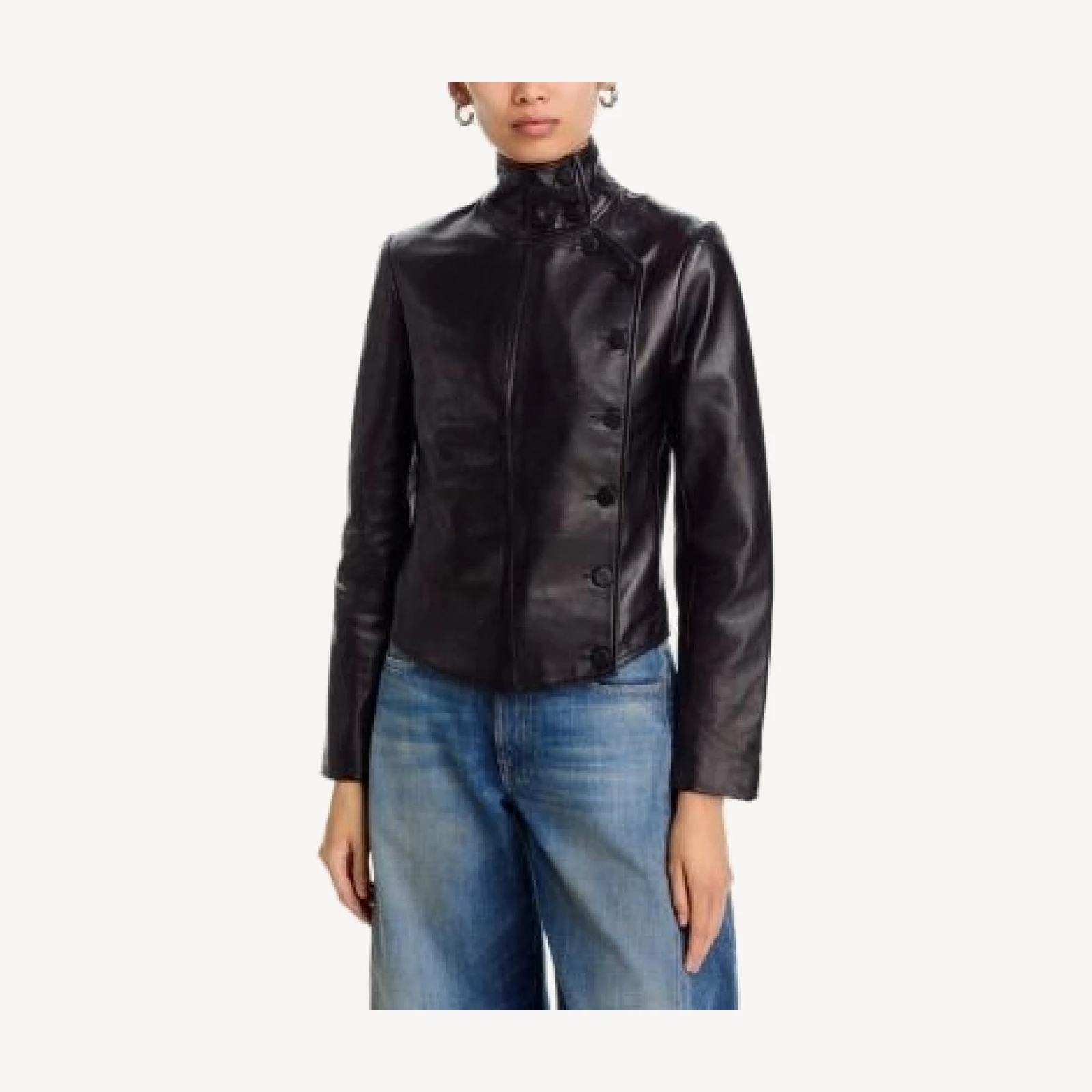 R13 Asymmetrical Front Leather Jacket