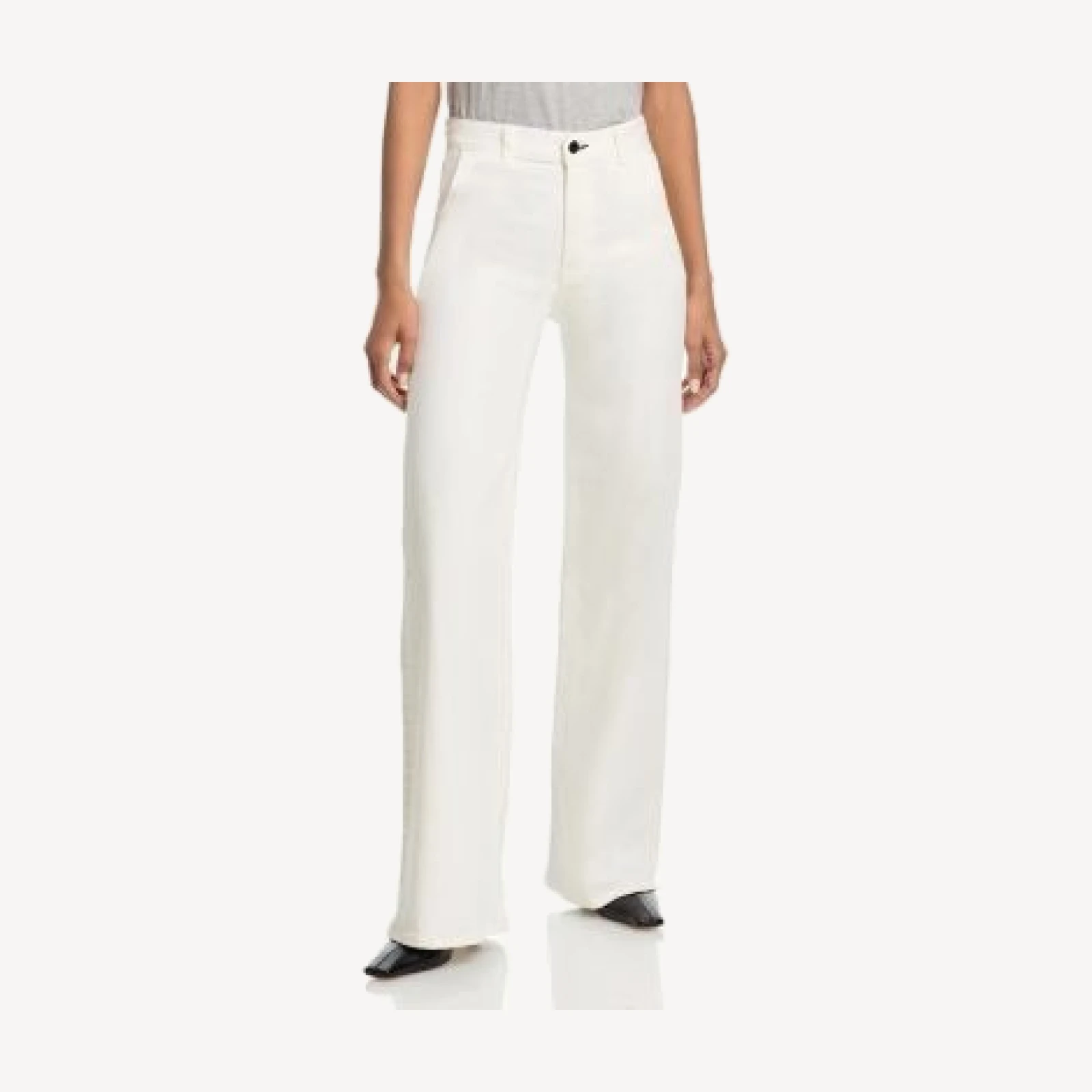 Askk Ny Brighton High Rise Trouser Jeans in Ivory