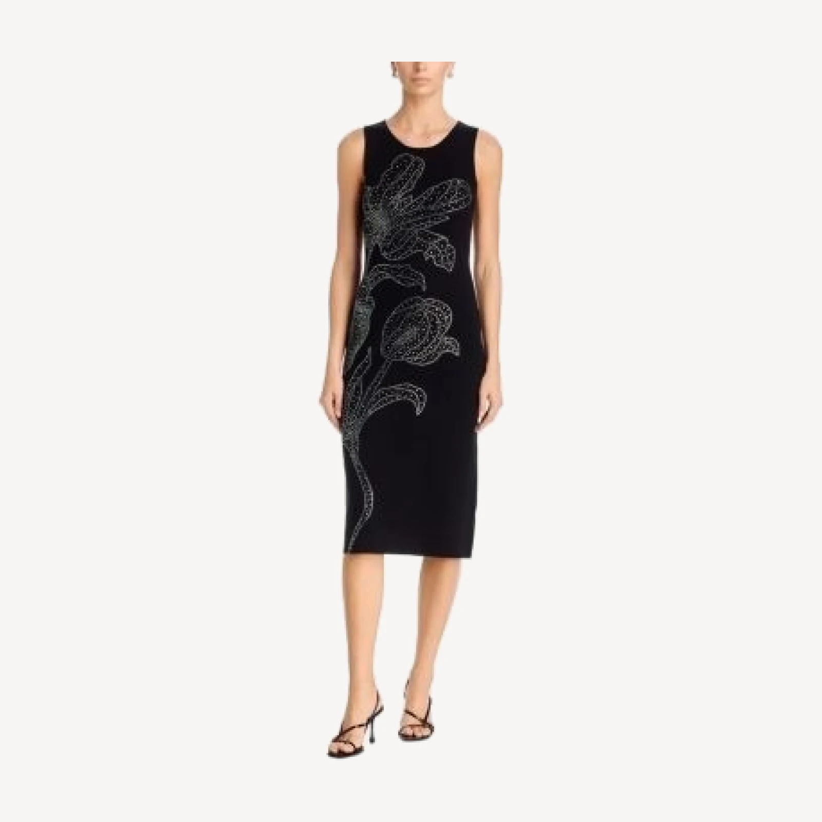 T Tahari Embellished Midi Dress