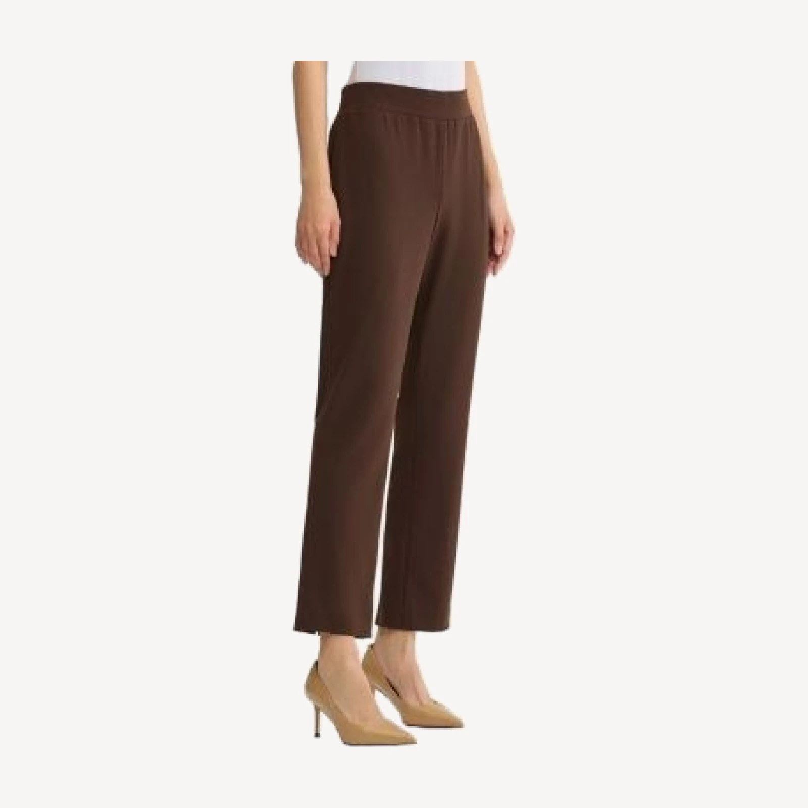 Ming Wang Stretch Deco Crepe Straight Leg Pants