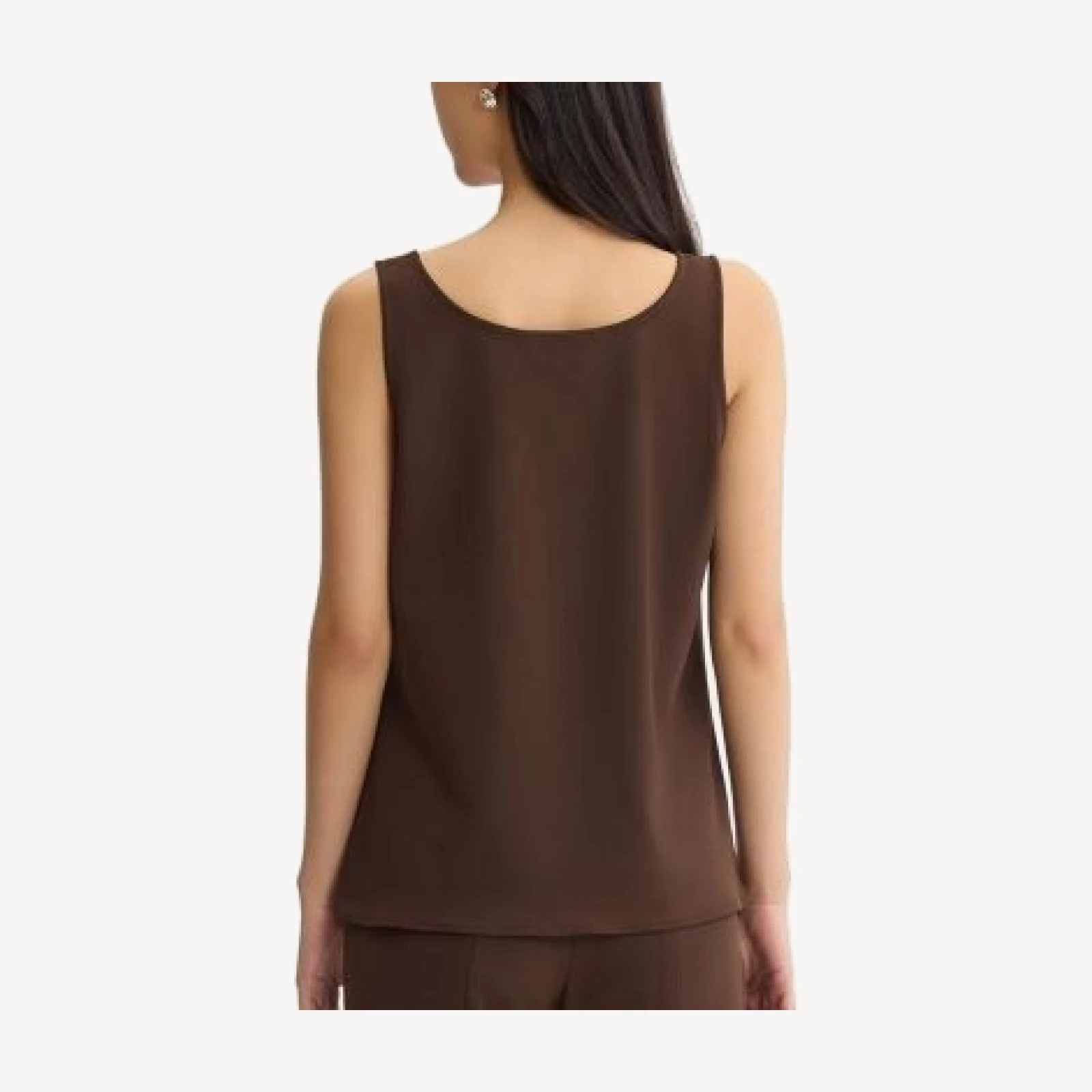Ming Wang Stretch Deco Crepe Scoop Neck Tank