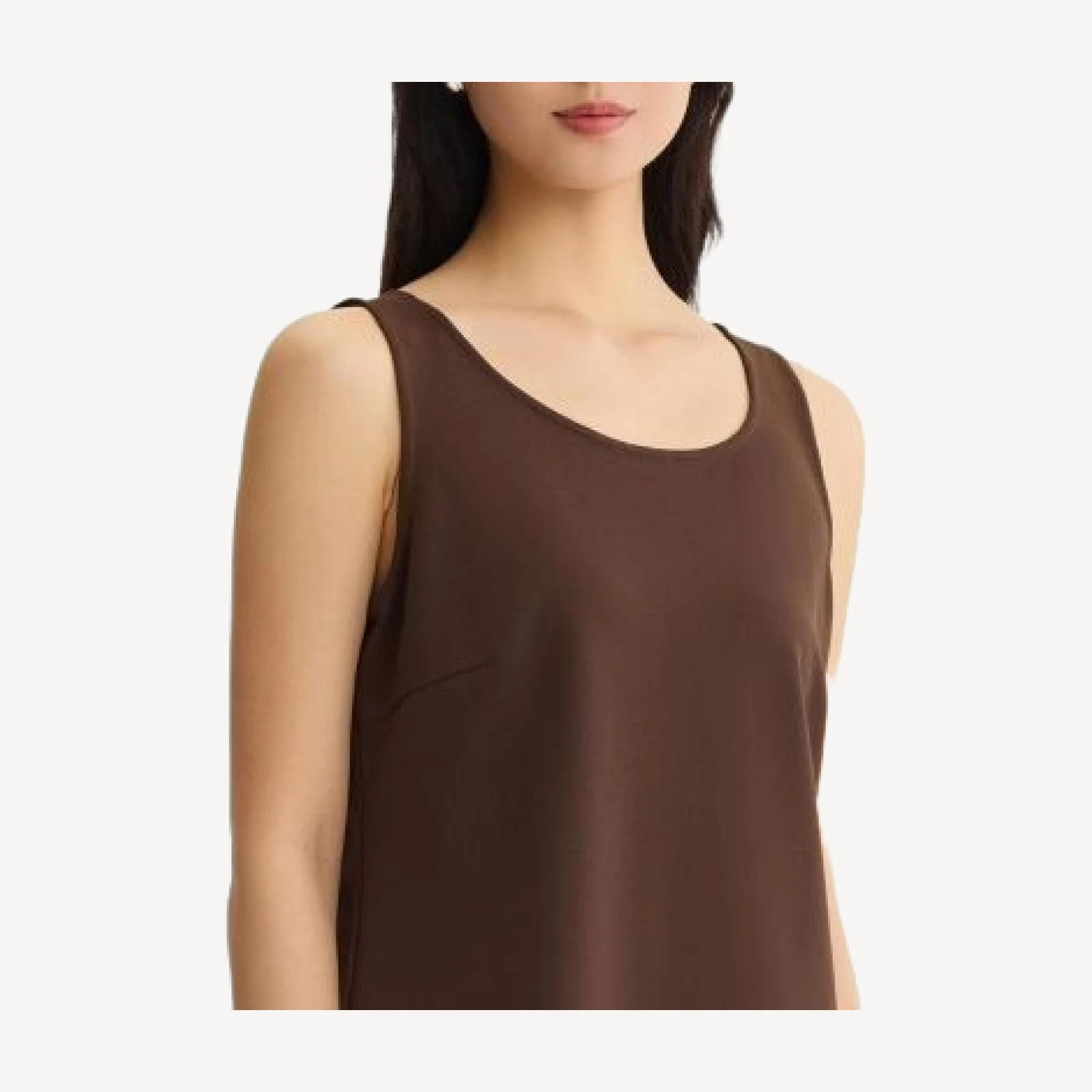 Ming Wang Stretch Deco Crepe Scoop Neck Tank