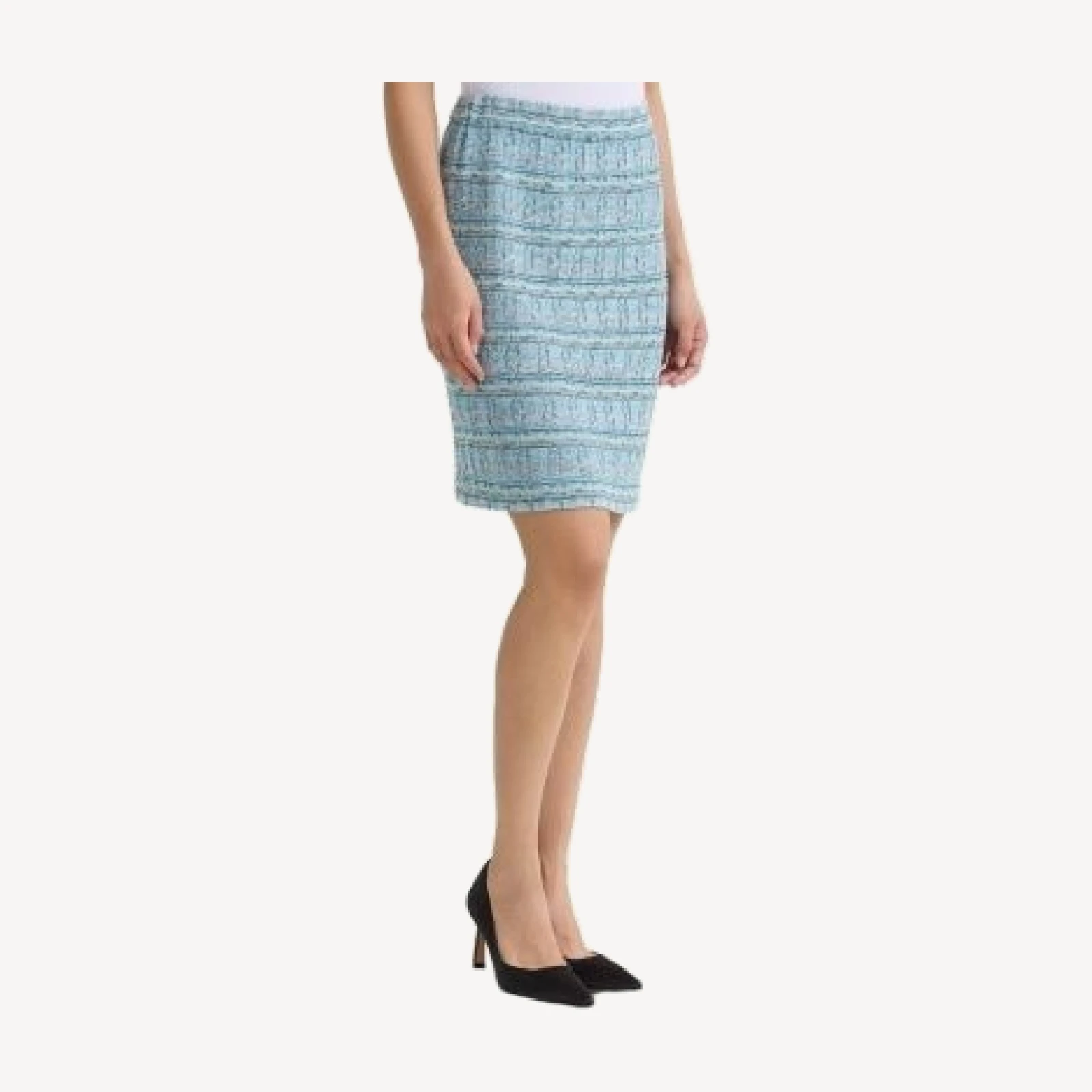 Ming Wang Tweed Knit Straight Skirt