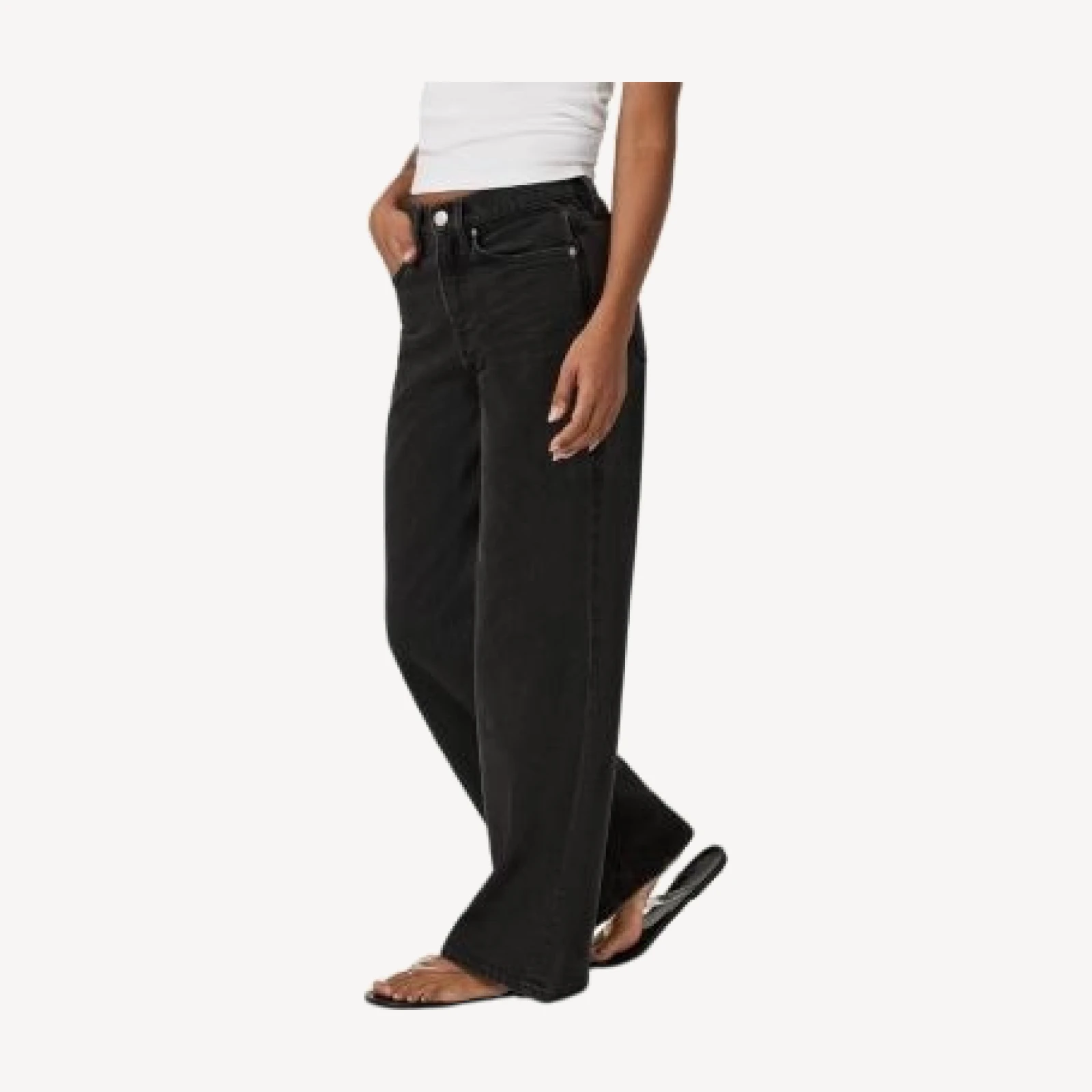 Vuori Vintage Cotton Blend Mid Rise Wide Leg Jeans